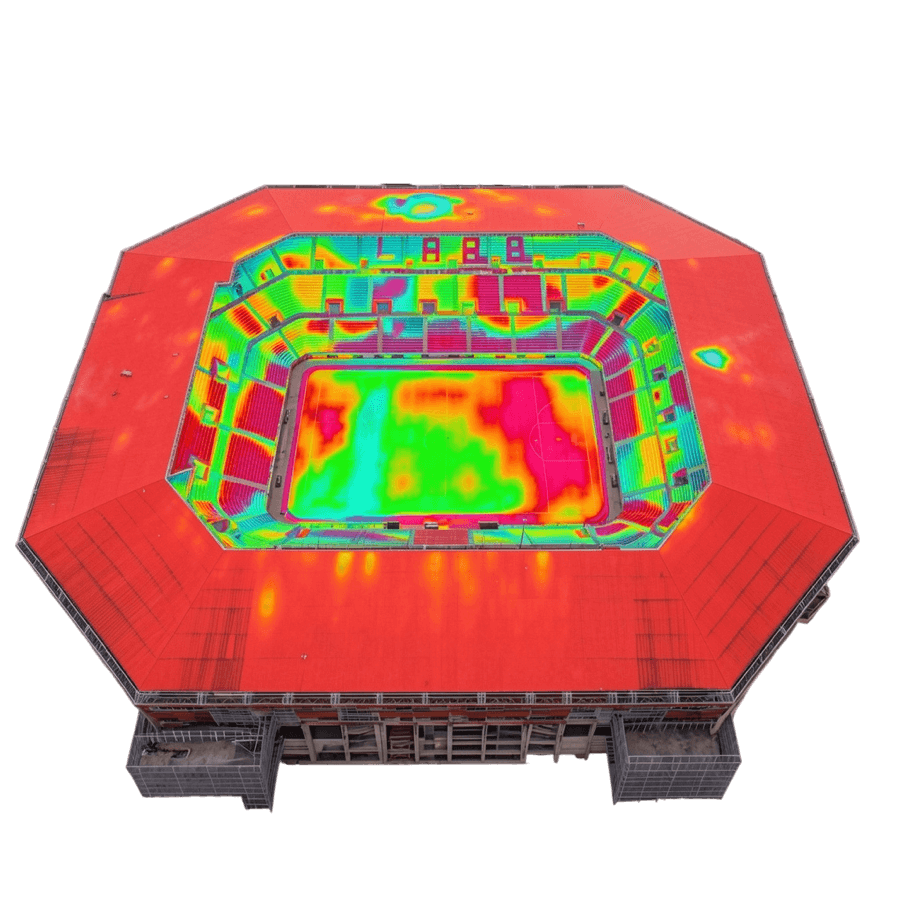 Mapa de calor de audiencia por zonas del estadio